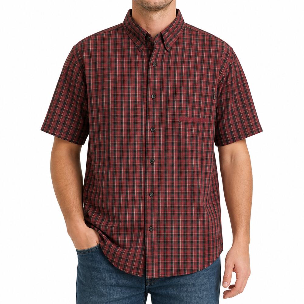 Columbia PHG Shirt Mens XL Plaid Short Sleeve Button Up Outdoor Hunting Fishing